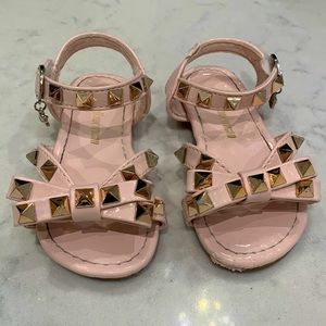 Toddler girl designer inspired sandals with rock studs